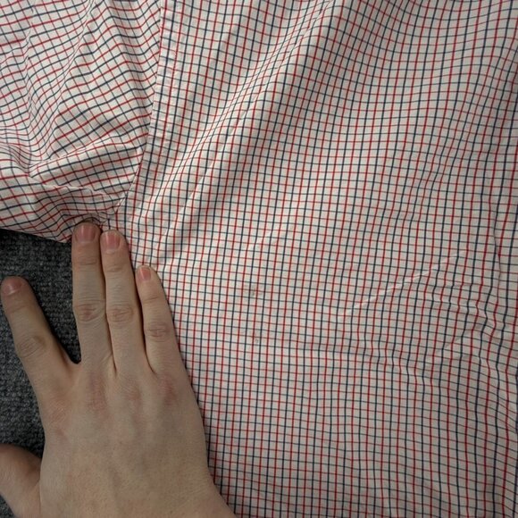 Vineyard Vines Cotton Button Up Red Blue Check Classic Fit Tucker Shirt Large - Picture 13 of 16